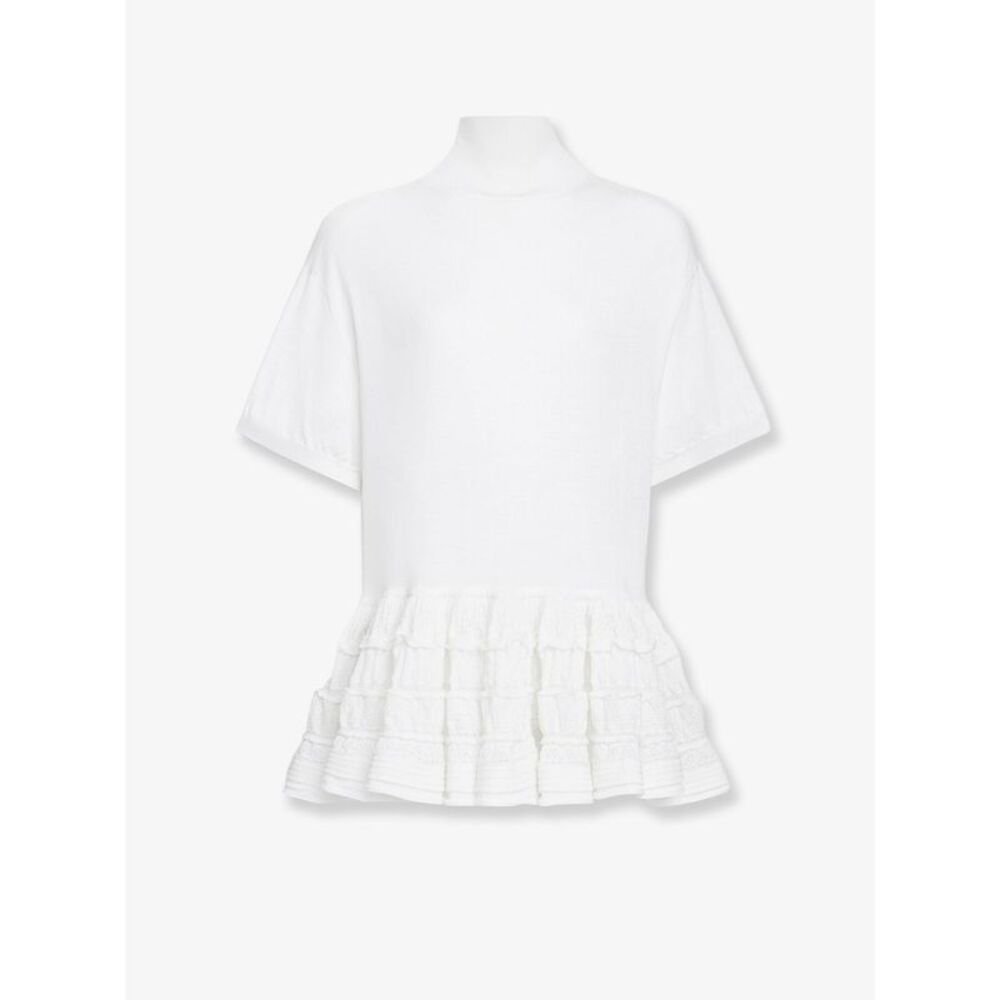Alaia Women Peplum Virgin Wool Sweater